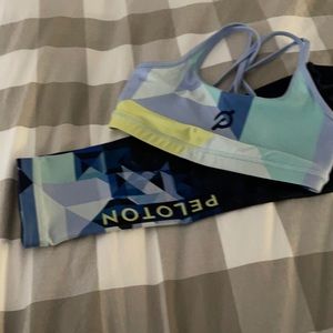 Peloton Capri and matching workout bra.